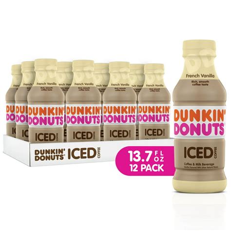12 Bottles Dunkin Donuts Iced Coffee Drink French Vanilla 137 Fl