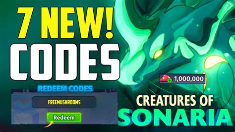 NEW ALL WORKING CODES FOR CREATURES OF SONARIA ROBLOX CREATURES OF SONARIA CODES RECODE