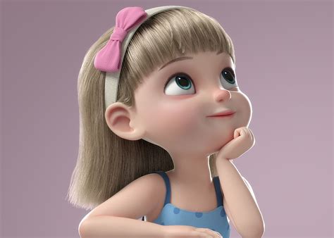 Cute Cartoon Girl 3d Characters