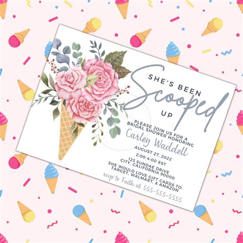 Shes Been Scooped Up Bridal Shower Invitation Bridal Etsy