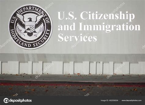 Citizenship Immigration Services Sign Logo Concrete Wall Uscis Field