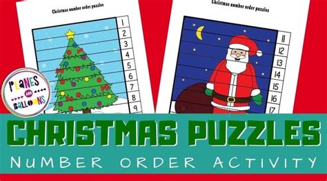 Christmas Number Puzzles Free Printable Planes And Balloons