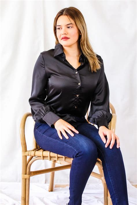 Untitled Satin Blouses Satin Blouse Black Satin