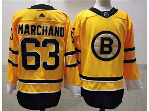 Boston Bruins 63 Brad Marchand Yellow 202021 Reverse Retro Jersey