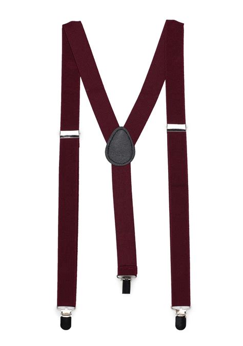 Burgundy Wine Red Suspenders Bows N