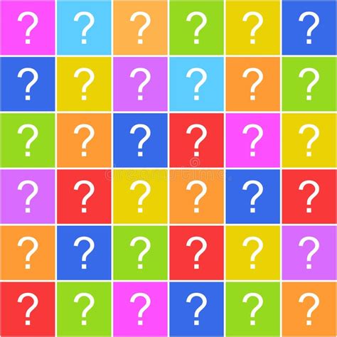 Illustration Of A Surface Divided Into Colorful Squares With Question