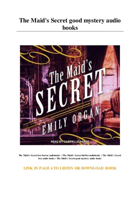 The Maids Secret Good Mystery Audio Books