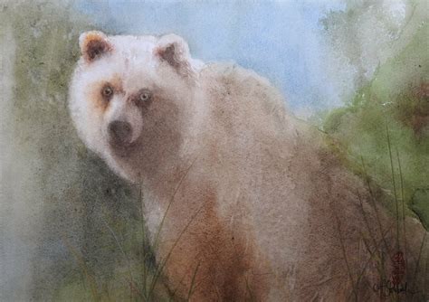 Grizzly Bear By Marie Helene Stokkink 2021 Work On Paper Watercolor