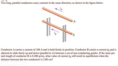 Solved Two Long Parallel Conductors Carry Currents In The