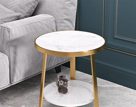 Goldwhiteblack Modern Marble Nordic Coffee Table For Living Room