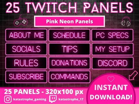 A Set Of 25 Twitch Panels For Streamers To Customize Their About Page