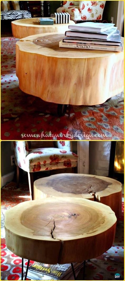 Diy Tree Log Round Table Instructions Raw Wood Logs And Stumps Diy