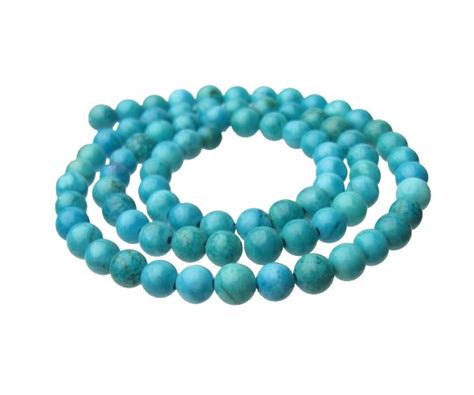 Rich Blue Turquoise Magnesite Gemstone Round Beads Mm Strand My