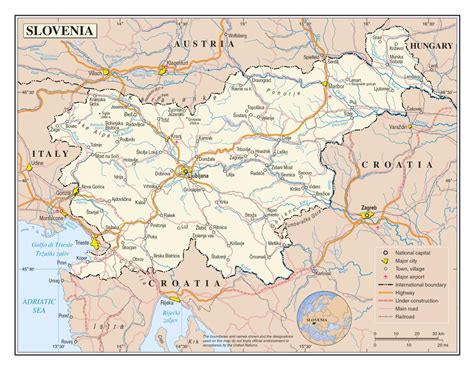 Large Detailed Political Map Of Slovenia With Roads Railroads Cities And Airports Slovenia