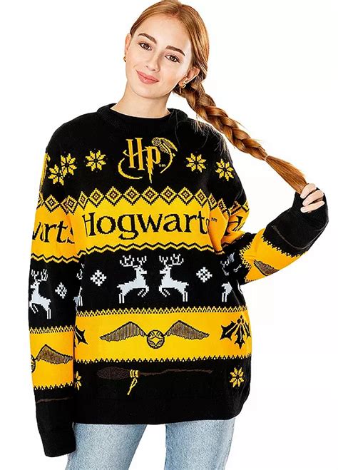 Harry Potter Deluxe Christmas Hogwarts Knitted Jumper Freemans