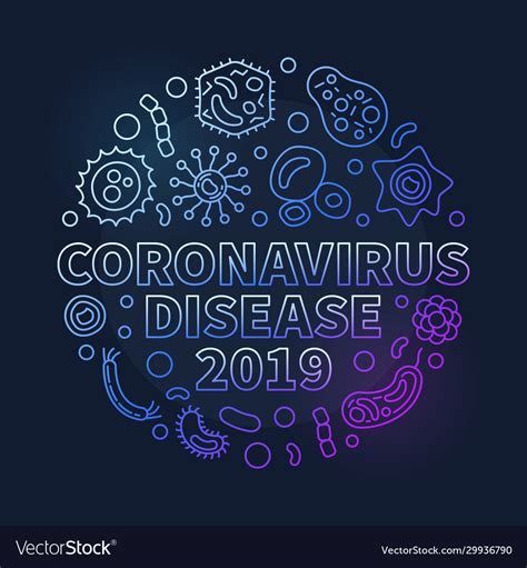 Coronavirus Disease 2019 Round Colored Line Vector Image