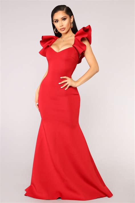 Salty Babe Mermaid Dress Red Fashion Nova Luxe Fashion Nova