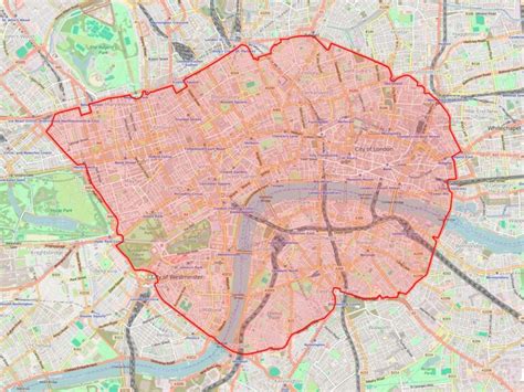 London Congestion Charge Zone Map Pdf Printable Downloadable