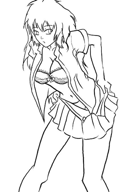 Sexy Anime Girl Coloring Page Coloring Pages
