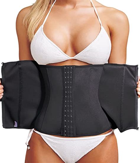 Loday Waist Trainer Corset For Weight Loss Tummy Control Sport Workout Body Shaper Black