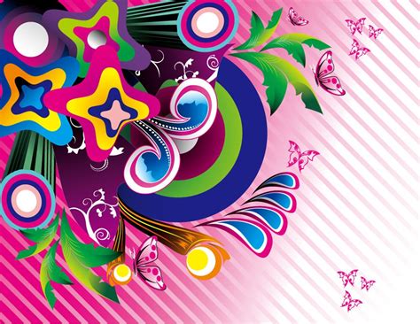 Free Wonderful Colorful Background Vector Graphic Set