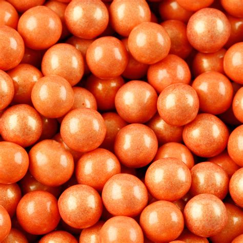 Orange Shimmer Pearl Sixlets • Sixlets Milk Chocolate Candy Balls