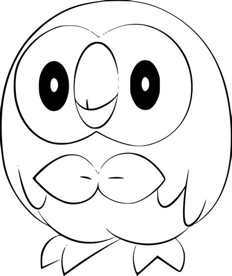 Alola Rowlet Pokemon Sun And Moon Free Coloring Page For Kids