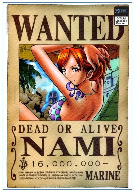 One Piece Anime Wanted Poster Nami First Bounty Official Merch One Piece Store