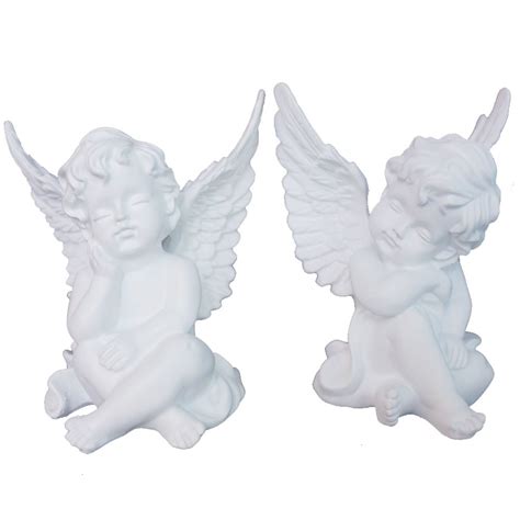 Buy Kiaotime L Set Of 2 Resin Adorable Cherubs Angels Statues Figurine