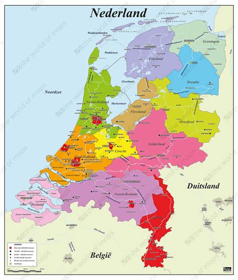 Discover the many secrets of this gently beautiful country and its masterpieces, canal towns and windmills. Digital Basic County Map Of The Netherlands 503 | The ...