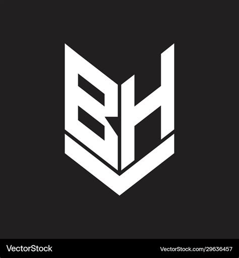 Bh Logo Monogram With Emblem Shield Style Design Vector Image