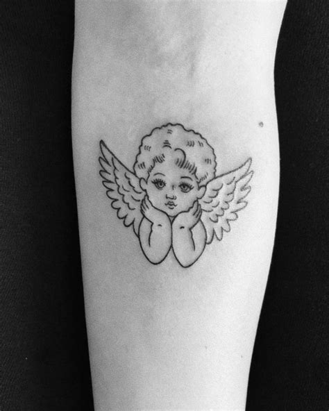 30 Angel Tattoo Ideas In Baby Angel Tattoo Angel Number Tattoo