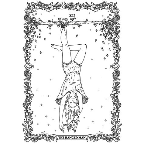 The Hanged Man Tarot Card Design Digital Download For Tattoo Etsy