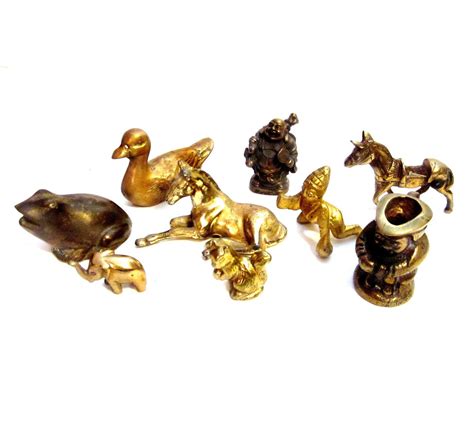 Vintage Brass Figurines Lot Miniature Mini Metal Collection Etsy