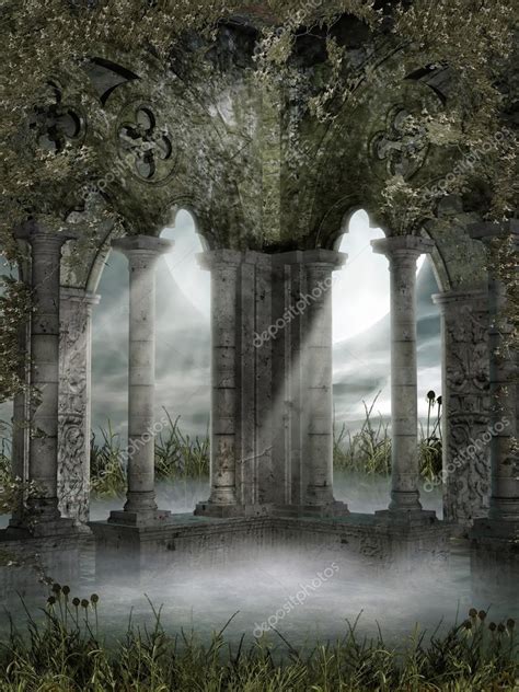 Foggy Ruins With Vines Stock Photo By ©fairytaledesign 30653829