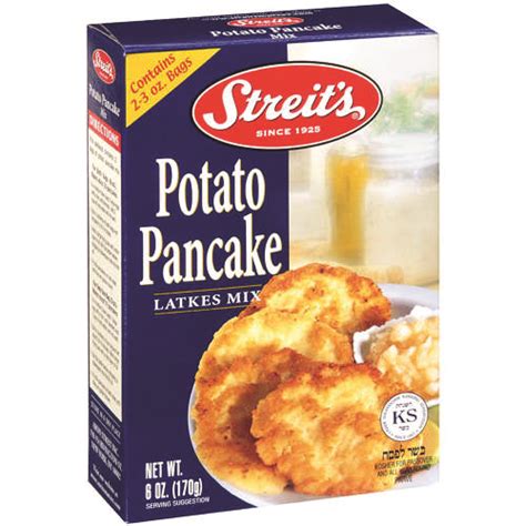 Ingredients include potatoes, potato starch, onions, salt, matzo meal, cottonseed oil and. Streits Potato Pancake Mix - Greenlawn Farms