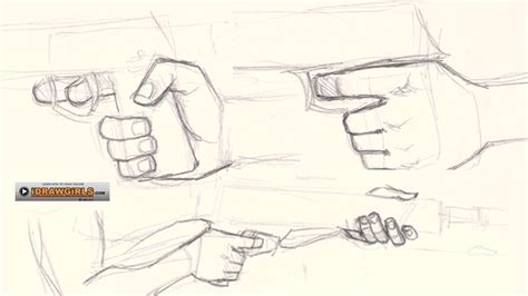 How To Draw Hand Holding Gun Youtube