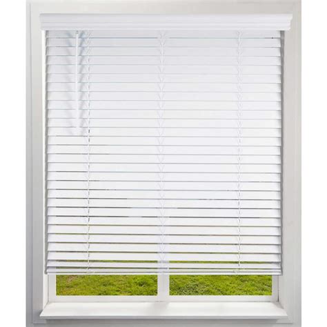Arlo Blinds White Cordless Faux Wood Blinds With 2 In Slats 34 In W X