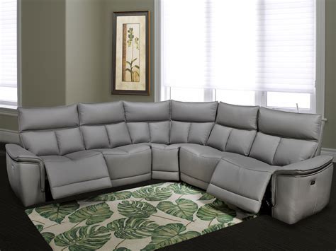 Midha Furniture Rohnda Genuine Leather Power Recliner Sectional Sofa