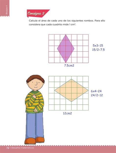 Libro de matematicas contestado de 5 grado. El rombo -Desafío 32- Desafíos Matemáticos quinto grado ...