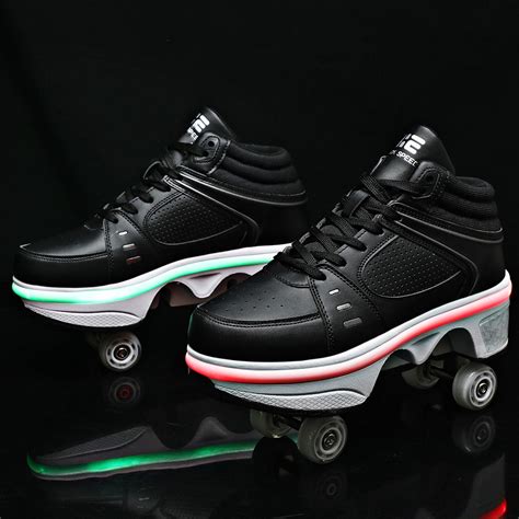 Kick Speed™ Roller Skate Shoes Black Edition Mid 7 Led
