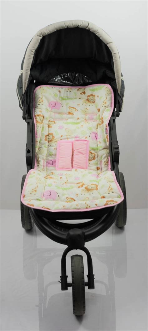 colchonete protetor estofado carrinho bebê safari rosa elo7