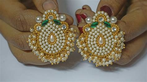 Learning how to make your own jewelry will not only save you money. How To Make Pearls Designer Earrings | Paper Earrings ...