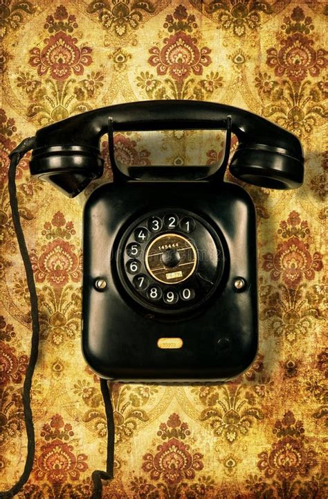 Retro Telephone On Vintage Wallpaper Stock Photo Image 10218828