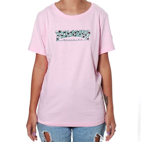 Camiseta Thrasher Magazine Roses Logo Rosa Rock City