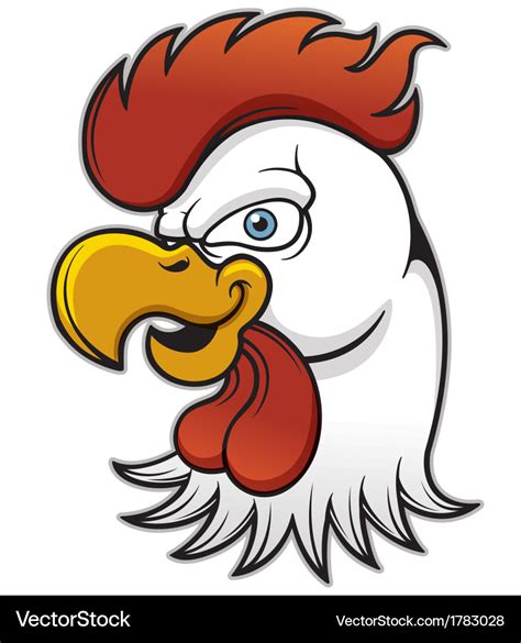 rooster head royalty free vector image vectorstock