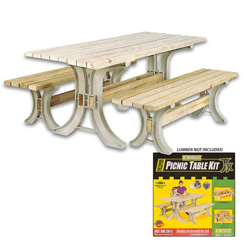 2x4 Basics Picnic Table Building Kit Free Shipping