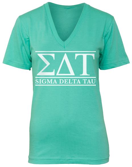 Sigma Delta Tau Sisters Conquer V Neck T Shirt Adam Block Design