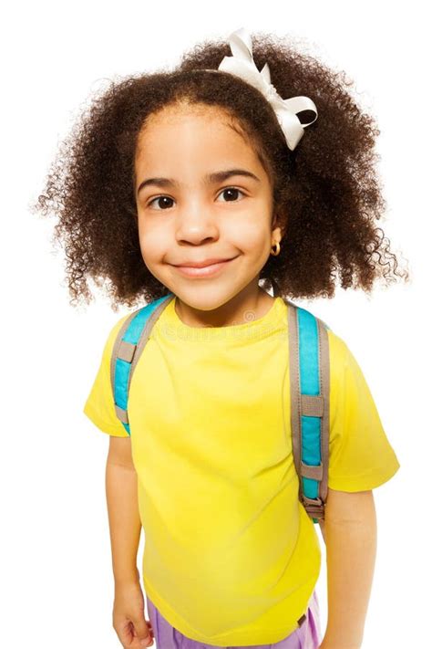 Beautiful Cute African Girl In Yellow T Shirt Stock Image Image Of