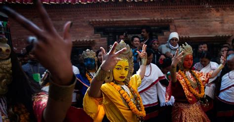 the colorful faces of kathmandu s yomari puni festival